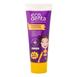 Naturlig Hydroxyapatite barntandkrm ECODENTA Kids Raspberry 0-12 r 75 ml