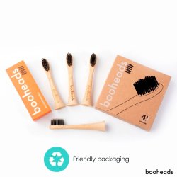 Booheads Bambu Charcoal Borsthuvuden f�r Philips 4 st.