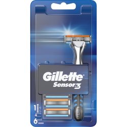Gillette Sensor 3 Barberskraber Inkl. 6 Barberblade