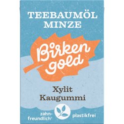 Naturligt Xylitol Tuggummi Birkengold TEA TREE Mint Plastfritt 28g