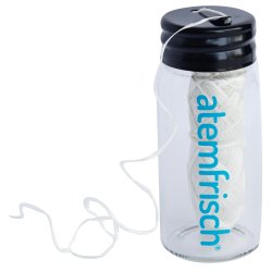 Miljvenlig Silke Tandtrd ATEMFRISCH Glasdispenser med 30 mtr.