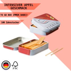 Wunder eple-flavored tannpirkere metallboks