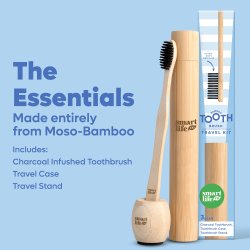 Bambu tandborste + fodral + hllare SMARTLIFECO Travel Kit