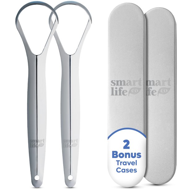 Tungeskraber 2 stk med Etui SmartLifEco Single Scrape Tungerensere