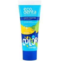Naturlig Xylitol tandkrm fr barn EcoDenta Kids Color Surprise 75 ml
