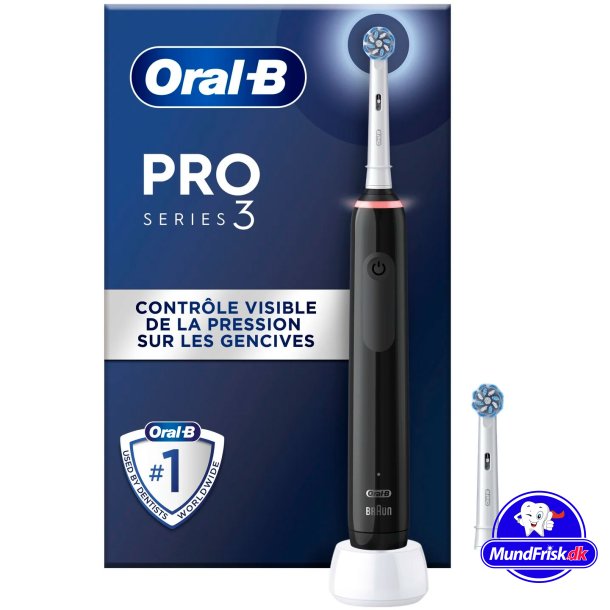 Oral-B Pro 3 3000 Sensitive El-tandbrste + Ekstra Brstehoved BLACK