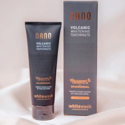Tandblegning Tandpasta WHITEWASH Nano Volcanic Charcoal Hydroxyapatit 75ml.
