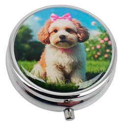 Pilleske Populre Hunde Rund Metal Pilleboks 