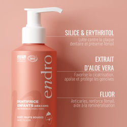 Naturlig barntandkrm ENDRO Red br Fluorid Aluminiumbehllare med pump 175 g