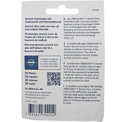 Premium Tanntrd med Tea Tree Oil &amp; Fluor WILD TEBODONT-F Stretch Floss 50 mtr.
