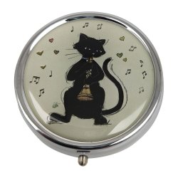 Pilleboks Musical Cats Round Metal 