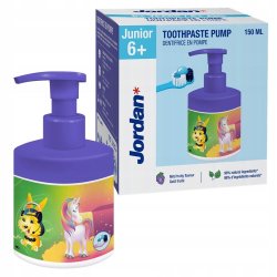 JORDAN Junior Barn Tandkr�m med pumpflaska 6+ �r Mild Fruity 150 ml.