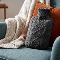 VILDE Varmedunk 2L med strikket betr�k � Komfort og varme i stilfuldt design