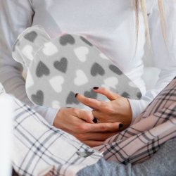 W�rmflasche 1,7 ltr. - Grau mit Herzen