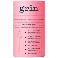 B�rekraftige Flosserb�yler 80 stk. GRIN Ultra Sensitive Aloe Leaf Infused Floss Picks