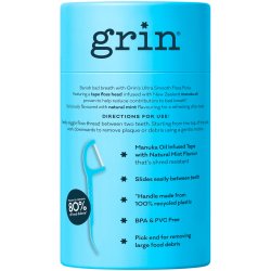 B�rekraftige Flosserb�yler 80 stk. GRIN Ultra Smooth Manuka Oil Infused Floss Picks