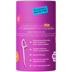 B�rekraftige Flosserb�yler 80 stk. GRIN Grape Flavoured Floss Pick