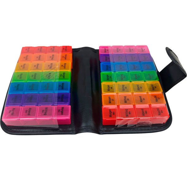 CEPEWA Pillendose, 7 oder 14 Tage Pillenorganisator Kunstleder Etui