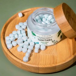 Tablettes de Hydropulseur Naturelles avec Hydroxyapatite &amp; Xylitol TANITABS Fresh Mint Reusable Jar 124 pcs.