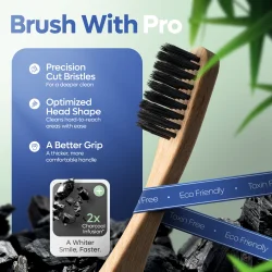 SmartLife Pro Bamboo 6 stk. � Bambus Tandb�rster med Aktivt Kul