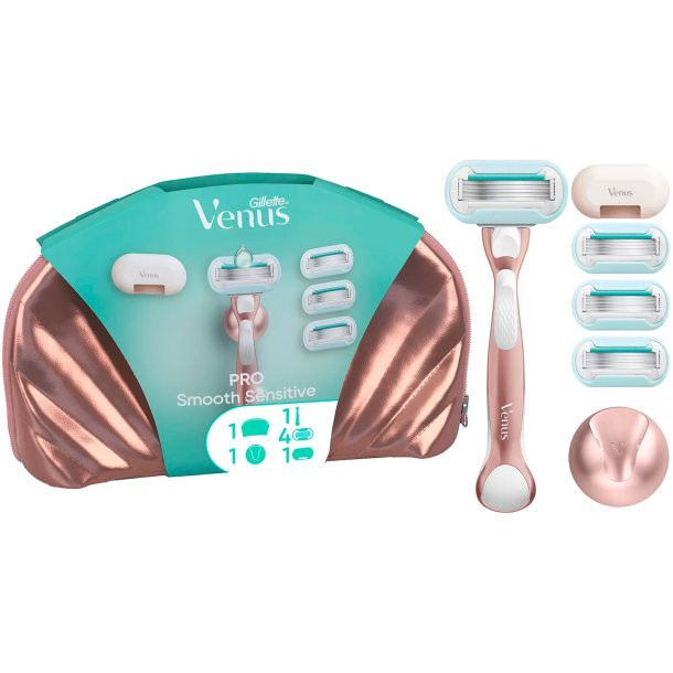 Gillette Venus Pro Smooth Sensitive Gaves�t med Toilettaske