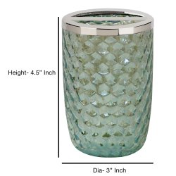 Tandbrsteholder Nu Steel Sea Glass Green Lustre Glass &amp; Steel