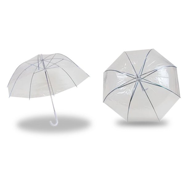 Parapluie transparent en dôme – 60 cm | Visibilité et protection maximales