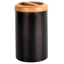 Tandbrsteholder Nu Steel Salem Oil Rubbed Bronze &amp; Wood