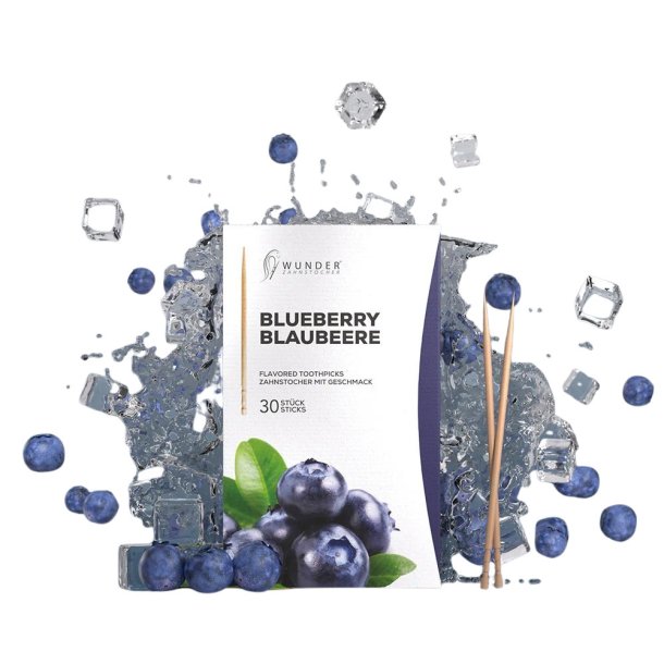 Wunder Tandstikker Blueberry � 30 stk.  Individuelt indpakkede tandstikkere