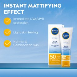 NIVEA SUN UV Face Shine Control SPF 50 � korkea aurinkosuoja mattapintaisella vaikutuksella (50 ml.)