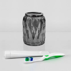 Tandbrsteholder NU Steel Sort Glas &amp; Nikkel