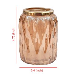 Tandbrsteholder NU Steel Amber Glas &amp; Guldfarvet Stl