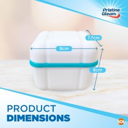 Pristine Gleam Denture Bath � Boîte de rangement et de nettoyage pour prothèses dentaires