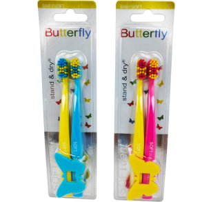 SOFTdent Butterfly Babysoft tandborstar f�r barn � 2 st.