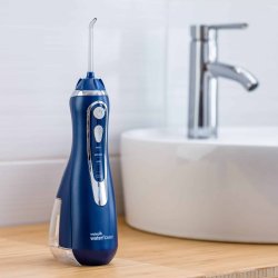 Waterpik Cordless Advanced 2.0 kabellose Munddusche blau mit 3 Druckstufen