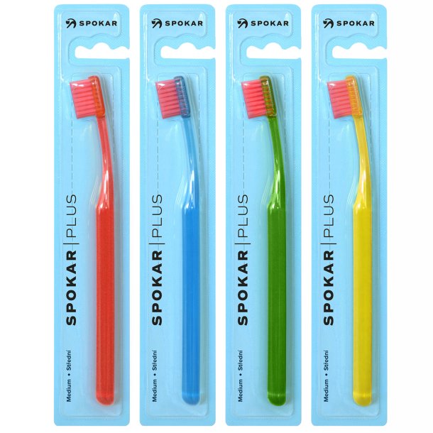Spokar 3428 Plus Medium tandb�rste med kompakt b�rstehoved (1 stk.)