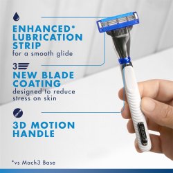 Gillette Mach3 Turbo 3D Barberh�vel + Ekstra barberblad