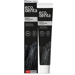EcoDenta Black CHARCOAL Whitening Tandpasta Uden Fluor (100 ml.)