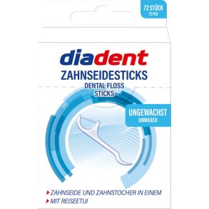 DiaDent Floss Sticks 75 st. Tandtr�dsbyglar ovaxade – tandtr�d och tandpetare i ett