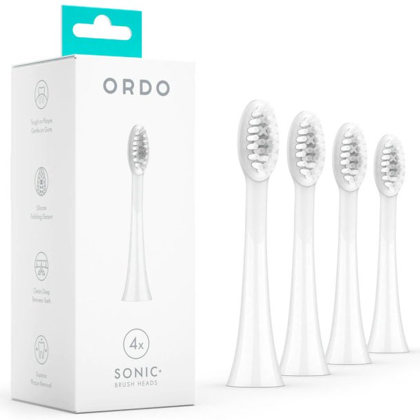 Brstehoveder til Ordo Sonic+ El-tandbrste 4 stk. White/Silver