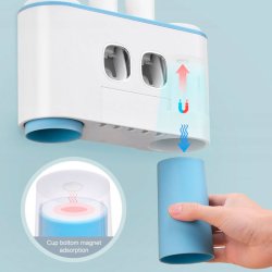 Zahnb&uuml;rstenhalter mit Zahnpastaspender und Zahnbecher