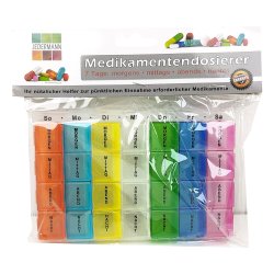 Pilleboks farge 7 pillebokser med 4 rom