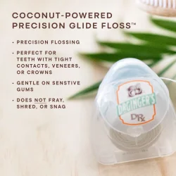 Dr. Ginger's Coconut Oil, Xylitol &amp; White Charcoal Floss Coconut Mint 30 mtr.