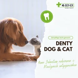 4-Beiner DENTY Dog &amp; Cat � Naturligt tandplejepulver til hunde og katte 90 g