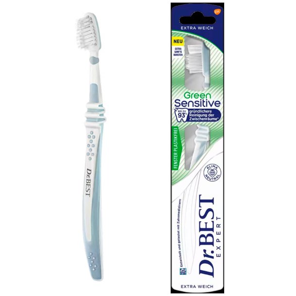 Hllbar tandborste Dr. Best Green Sensitive Extra Soft