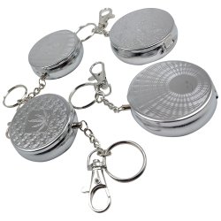 Lomme askebeger nkkelring rund rustfritt stl