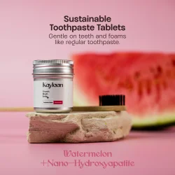Kaylaan Watermelon Tannkremtabletter med Nano-Hydroxyapatit – fluorfri (90 stk.)