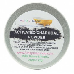 Naturlig tannkrempulver Funky Soap Activated Charcoal Pulver 25g