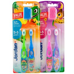 2 stk. Jordan Soft Clean Brnetandbrster - 3-5 r