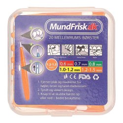 Spaltebrster 20 stk. MundFrisk 1,2-1,5 mm ORANSJE